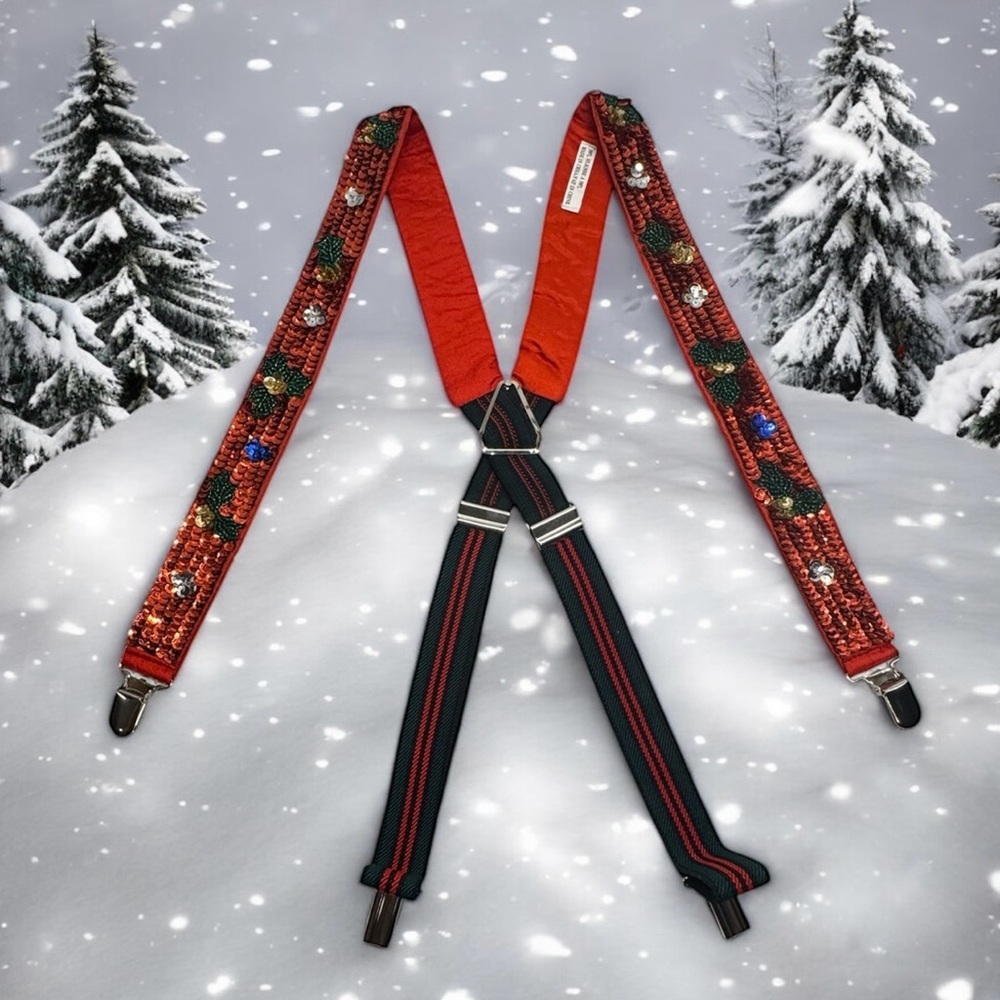 💎Vintage Silk Sequin Christmas Suspenders